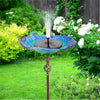 Outdoor Handpainted Flower Bird Bath - Birdbath Stand Feeder Patio Garden Decor