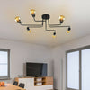 Retro Industrial Chandelier Steampunk Semi Flush Mount Ceiling Lighting Fixtures