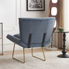 Stylish Accent Chair for Living Room Velvet Armchair Occasional Tub Chairs Blue