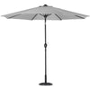 2.4x3m Round Garden Parasol with Base Set Outdoor Umbrella Sun Shade Crank Tilt