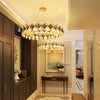 Luxury Modern Crystal Chandeliers Smoky Grey & Clear Golden Metal Pendant Lights