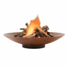 60-120cm Fire Pit Corten Steel Log Burner Bowl Bonfire Outdoor Heater Black Rust