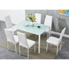 105cm 120cm Glass Dining Table and 4 /6 Padded Chairs Set Home Kitchen Furniture