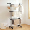 3 Tier Folding Clothes Hanging Rail Airer With Wheel Garment Drying Holder Rack