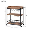 3Tier Metal Wood Rolling Kitchen Serving Trolley Cart Veg Storage Rack w/ Wheels