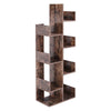 7 Tier Tree Bookcase Bookshelf Floor Standing Wood Shelves Storage Rack Tree NEW
