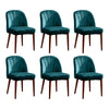 4x Velvet Dining Chairs Dinning Room Accent Side Chairs w/ Metal Leg Dark Green