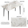 120cm/80cm Glass Effect Top Marble Dining Table Pedestal Casual Table Catering