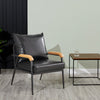 Black Sofa Armchair Couch Faux Leather Living Room Tub Chairs Metal Frame Modern