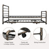 2 in 1 3FT Single Steel Day Bed Guest Trundle Bed Bed Frame Solid Metal Sofa Bed