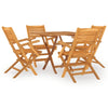 5 Piece Garden Dining Set Solid Wood Teak N5D5