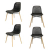 Dining Chairs Set of 4 Wooden Legs Plastic Chair Set Kitchen Home Office Black