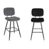 1/2/4/6x Bar Stool Velvet Padded Pub High Counter Stool with Backrest Footrest