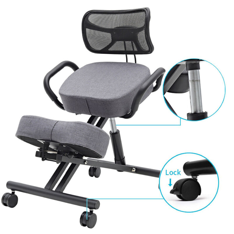 Back Support Stool Ergonomic Office Chair Kneeling Stool Back Support Adjustable Orthopae ...