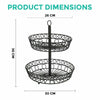 2 Tier Fruit Basket Holder Rack Vegetable Bowl Storage Stand Black Tableware