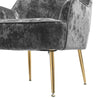 Round Back Crushed Velvet Armchair Tub Sofa Padded Dressing Chair w/ Golden Legs