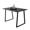 U-shaped Legs Dining Table Black Metal Frame Tempered Glass Home Kitchen Modern