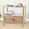 Kids Wooden Cabinet With Two Sliding Doors And 1 Shelf White MDF Wood