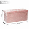 Crushed Velvet Diamante Ottoman Storage Box Folding Stool Space Saving Pink Grey