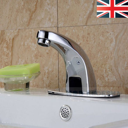 Kitchen Bathroom Chrome Automatic Infrared Sensor Basin Faucet Sink Taps UK