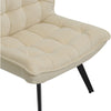 Fabric Upholstered Accent Chair with Footstool Tufted Back Occasional Armchair