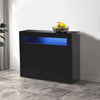 LED Sideboard Cabinet Storage 2 Doors Cupboard Buffet High Gloss Front Black