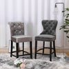 Upholstered Tufted Dining Chair Hourglass/Rolled Backrest Kitchen Side Chairs