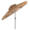 2.85M Thatched Tiki Umbrella 2 Tier Hawaiian Style Hula Patio Beach Parasol