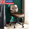 Massage Home Office Chair Faux Leather Adjustable Height Footrest Brown Beige UK