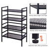 Adjustable Metal Shelf 4-Tier Storage Rack with 4 Hooks For Kitchen, Office