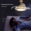 42-Inch Ceiling Fan with Light Kit Invisible Blades Lamp Crystal Remote 3 Speeds