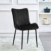 Pair Velvet Dining Chair High Back Chair Set with Metal Legs Modern Kitchen