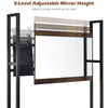 Industrial Vanity Table Makeup Dressing Table Cosmetic Desk W/ Adjustable Mirror