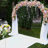 White Wedding Ceremony Arch Stand Heart Shaped Frame Base Walk Through Moon Gate