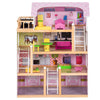 Wooden Kids 3 Storey Doll House With Furniture Accessories Mansion Playhouse Toy