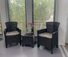 Suntime Roma Balcony Bistro 3pc Set - Plastic Rattan Garden Furniture w/Cushions