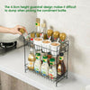 2 Tier Iron Spice Rack Bath Can Jar Holder Storage Shelf Stand Kitchen Organiser