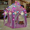 Kid Teepee Play Tent Princess Castle Children House In/Outdoor w/Light String