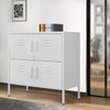 Modern 4 Doors 4 Shelves Metal Filing Cabinet Office Document Storage Cupboard