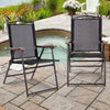 Set of 2 Patio Folding Chairs w/ Armrests Portable Dining Chairs for Outdoor