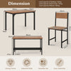 4PCS Dining Table & Chair Set Kitchen Furniture W/ Storage Bench Space-Saving