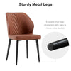 2/4/6pcs Dining Chairs Set Faux Leather Seat Back Metal Legs Kitchen Chair