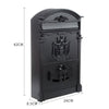 Steel Mail Box Post Letter Box Outdoor Wall Mounted Letterbox Mailbox Lockable