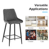 2x Velvet Grey Bar Stool Kitchen Counter Breakfast Chair Pub Restaurant Cafe