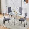 90x90 Round Table and Chairs Round Glass Table with Chairs Dining Table Set