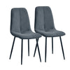 2x Dining Chairs Grey Velvet Chairs Set Kitchen Dining Room Furniture Modern