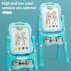 Kids Folding Double Sided Magnetic Drawing Board Easel with Colour Chalk Eraser