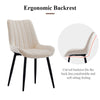 Set of 2 Dining Chairs Velvet Padded Seat Metal Leg Kitchen Chairs Multicolor