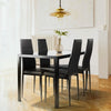 5 Pieces Dining Table Set for 4 Tempered Glass Dining Table 4 Faux Leather Chair