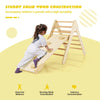 2-in-1 Triangle Climbing Set Wooden Toddler Climbing Triangle Ladder with Ramp